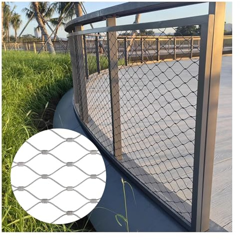 Wzmazingly Edelstahl Gartenzaun Netz, Höhe 0,6m/0,8m/1m/1,2m Flexibel Maschendrahtzaun, Schlagfest Edelstahl-Seilnetz Sicherheitszaun(1.5x2.5m)