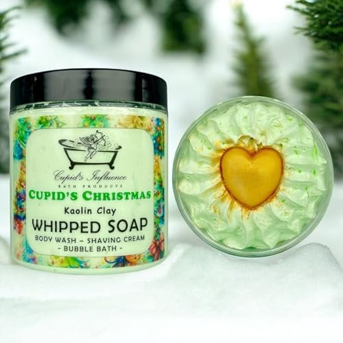 Cupid's Christmas Whipped Soap | Luxurious Kaolin Clay Body Wash | Shaving Cream | Shower Cream | Shower Fluff | Winter Spruce Soap | Bubble Bath | Shower Whip | Stocking Fillers | Seasonal Gifts
