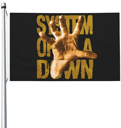 System of Band The Down Gartenflagge, berühmte Band-Banner, Mitglieder, Rock-and-Roll-Musik-Flagge für Konzert, Hof, Dekoration, Outdoor, 90 x 152 cm