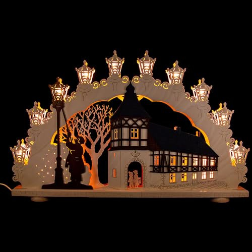 Erzgebirge Palast Saico Schwibbogen Altstadtromantik - 66x41 cm