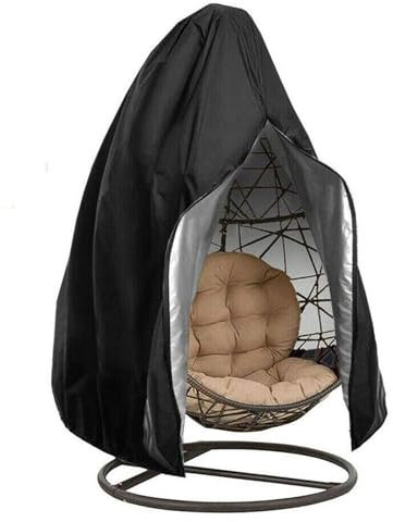 Hängesessel Abdeckung Balkon Outdoor Reißverschluss Hängenden Schaukel Eierschale Stuhl Staubdicht Regen Abdeckung Hängenden Korb Abdeckung Möbel Abdeckung Eierschale Abdeckung(Black,115*190CM)