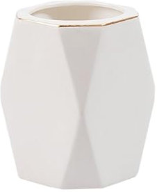 BMDOZRL Pot a Crayon Pot à Crayons en céramique créatif for Bureau, Style Simple et Moderne, for Crayons à Sourcils, pinceaux de Maquillage, Seau de Rangement for Outils de beauté(White)