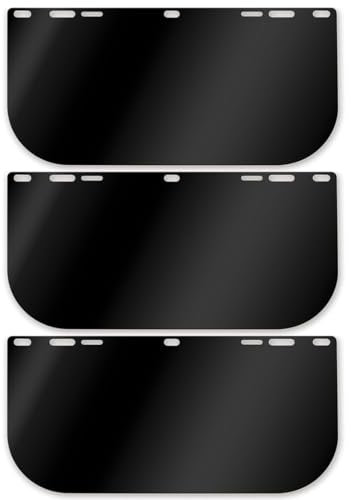 Yvacyt Face Shield Replacement Lens, Shaded， Tinted Full Face Shield Compatible for Hobart 770580, Helmet Face Shield for Cosplay Protective Safety Face Shield for Welding, Grinding（3EVA）