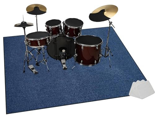 Alfombra Bateria Electronica, Antivibracion Antideslizante Alfombras Bateria Insonorizacion, Alfombrilla de Tambor para Baterías Acústico Caja Bombo y otros Instrumentos Musicales 120 x 70 cm
