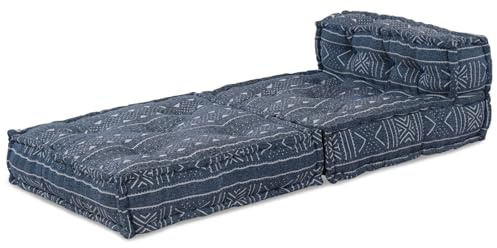 GCHDHAPB Pouffe Indigo Fabric (100% Baumwolle) 70 x 70 x 54 cm Baumwolle Pouf
