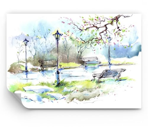 ARTTOR Fototapete Standard - Path urban Park Landschaft - 350x256 cm - Fototapeten Tapeten Moderne Wand Dekoration XXL Wandtapete Motivtapeten Bildtapete Schlafzimmer Wohnzimmer - WF1AA350x256-3035