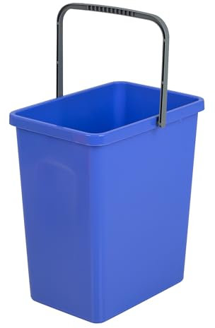 EDANTI Pattumiera per cucina, sistema di raccolta dei rifiuti, con maniglia, pattumiera estraibile, da incasso, 10 l (blu)