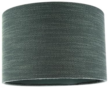 Designer Bobbled and Textured Linen Fabric Lamp Shade in Dark Emerald Forest Green | 30cm x 20cm | for Ceiling Pendant or Lamp Base by Happy Homewares