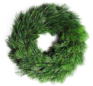 Adventskranz – Tannenkranz aus echter Bergkiefer – handgebunden & einseitig gebunden – natürliche Weihnachtsdeko – kein Plastik oder Kunststoff (Ø 30 cm)