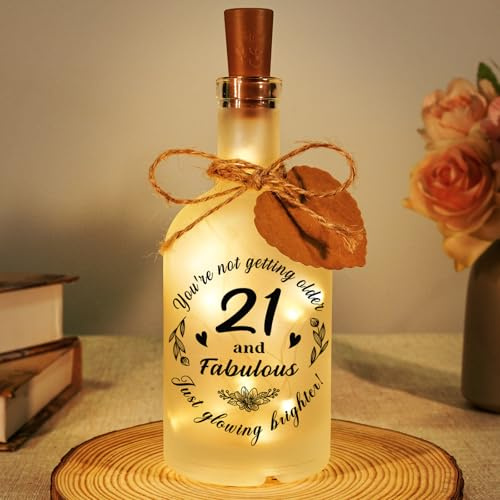 Sayregifty 21st Birthday Gifts Light for Her - LED Bottle Decorative Light | 21 Years Old Decorations for Her, 21st Birthday Gifts for Friends Daughter Son Sister Granddaughter