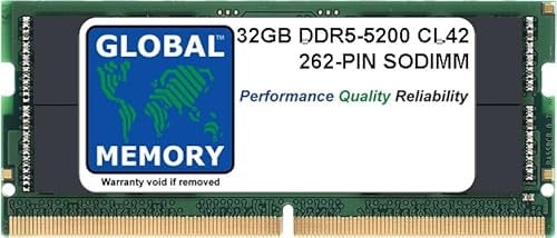 32GB DDR5 5200MHz PC5-41600 262-PIN SODIMM MEMORY RAM COMPATIBLE WITH LAPTOPS/NOTEBOOKS