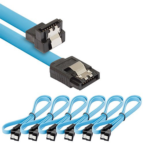POPPSTAR 6x SATA Kabel SSD/HDD (0,5m SSD Datenkabel/SATA 3 Kabel SSD, gerade Stecker auf gewinkelt) bis zu 6 Gbit/s, blau
