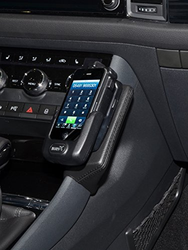 KUDA Handyhalterung passend für Skoda Kodiaq ab 03/2017 / Skoda Karoq - Telefonkonsole für Smartphones, Handys, Navi und mehr – Echtlederkonsole, schwarz, 2720