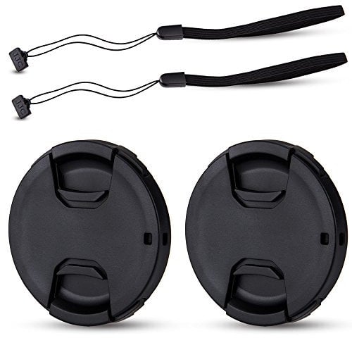 JJC 77mm Bouchons d'objectif 2 Pack Snap on Capuchon Cache Objectif pour Appareils Photo Canon Nikon Olympus Sony Fujifilm Remplacer Canon E-77 II