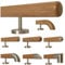 TIBU Eiche Holz Handlauf Geländer 0,3m - 6m, Länge 100 cm, Ende Radius gefräst und 2 gerade Halter