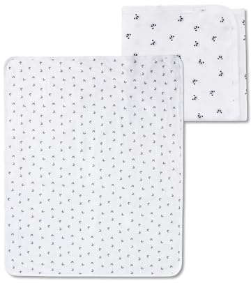 Schiesser Unisex - Baby Decke Jersey Pandabär 70x85cm - 165855, Größe Kinder:One size, Farbe:weiss