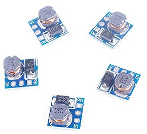 ANGEEK 5PCS 0.9-5V to 5V DC-DC Step-Up Power Module Voltage Boost Converter Board 1.5V 1.8V 2.5V 3V 3.3V 3.7V 4.2V to 5V