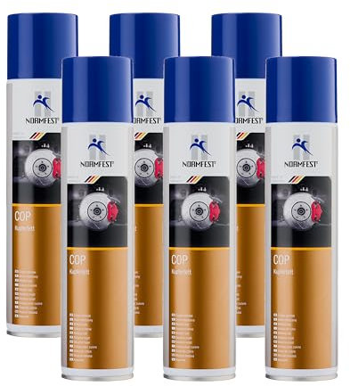 Normfest Kupferfett-Spray COP – Hochtemperatur-Trennmittel & Korrosionsschutz – metallhaltiges Schmierfett bis +1.200 °C, wasserabweisend & hochdruckfest – Profi-Montagespray 6x 400 ml