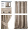AmeliaHome Set Vorhang H 270 x B 140 cm mit Raffhalter 54 x 10 cm Velvet Optik Beige 1 St. Ösenschal Samt Halbverdunkelungsvorhang Fensterdekoration Dekoschal Dekorvorhang