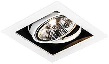 Qazqa - Moderne Einbauleuchte weiß 18 cm verstellbar - Artemis 111 I Wohnzimmer I Schlafzimmer - Aluminium Quadratisch - LED geeignet GU10