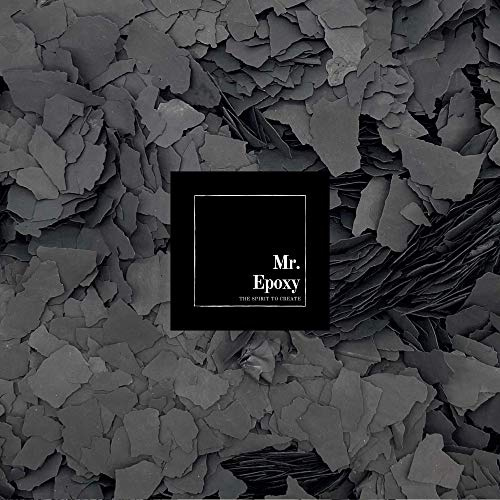 Mr. Epoxy Farbchips für Bodenbeschichtung (1kg, Schwarz) - Epoxidharz Deko Chips - Terrazzo Flakes (Farb Chips) für Garagenböden, Keller & Werkstatt
