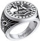 FaithHeart Personalisierter Viking Fingerring Thors Hammer Fingerring im Runenkreis Herren Ring Jungen Ring Retro Siegelring Partnerring Freundschaftsring für Paar Pärchen