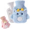 Wärmflasche Kinder,Süßes Monster Wärmflasche mit Handwärmerbezug,Wärmflasche mit Bezug Flauschig,Abnehmbare und Waschbare Wärmflasche,Premium Wärmflasche,Geprüft und Frei Von Schadstoffen