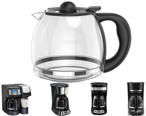 Jarra de vidrio de repuesto para máquina de café, 12 tazas, compatible con cafetera Cuisinart de 12 tazas