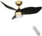 Ovlaim 91,5 cm silenzioso motore DC piccolo ventilatore da soffitto, 6 velocità ventilatori da soffitto camera da letto con luce LED e telecomando, 3 pale moderno nero oro