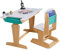 KidKraft Grow Together Pocket Höhenverstellbarer Schreibtisch mit Stuhl aus Holz für Kinder, Holztisch mit Schreibtischstuhl mit Stauraum, Kinderzimmer Möbel, 20307