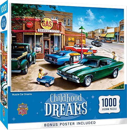 MasterPieces 1000 Teile Puzzle für Erwachsene, Familie oder Kinder – Muscle Car Dreams – 48,9 x 67,9 cm