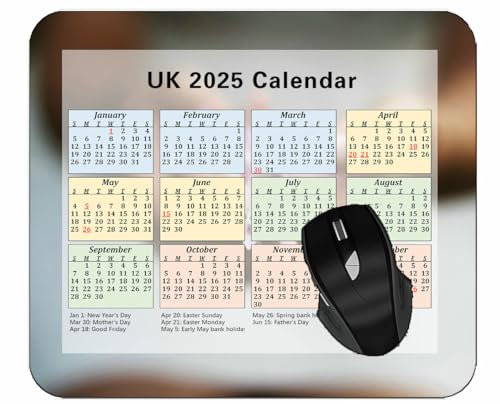 YENDOSTEEN Calendar 2025 Year Mouse Pad with Holidays,Flower Hands Blurring Gaming Mouse Pad