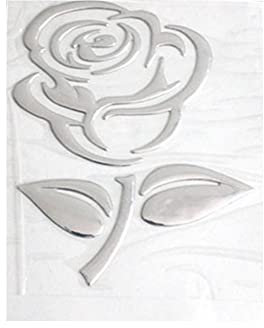 Universal Auto Aufkleber Sticker, MoreChioce 3D Rosenmuster Grafik Aufkleber Selbstklebende Vinyl Körperaufkleber Wasserdichte Außenaufkleber Dekoration für Autohaube Tür Stoßstangen,Silber