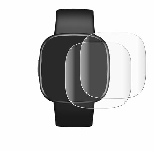 BROTECT Schutzfolie für Fitbit Versa 4 | 2 Stück Transparenter Displayschutz Made in Germany Klare Full-Screen Folie Full-Cover 3D Curved Montage Kit