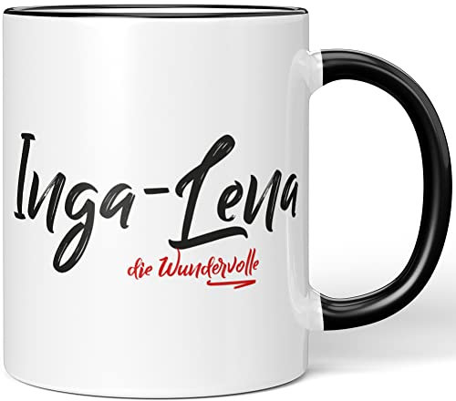 JUNIWORDS Tasse, Inga-Lena, die Wundervolle, Schwarz (5245564)