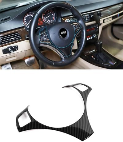Lenkrad Dekorrahmen für BMW E90 E92 E93 E82 E87 3er Serie 320 325 330 335 (2005-2012) – Carbon-Optik