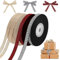 DHRUTI 4 Rollen Geschenkband Weihnachten Rot und Schwarz Büffel Kariert Weihnachten Satinband Sackleinenband für DIY Bastelverpackung, Weihnachtsbaum-Partydekoration (0.6cm)