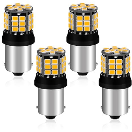 Alopee 4 Stück 1156 Gelb Glühbirne,12-24VDC Blinker für Landschaft Beleuchtung,Niedervolt-Gerätebeleuchtung