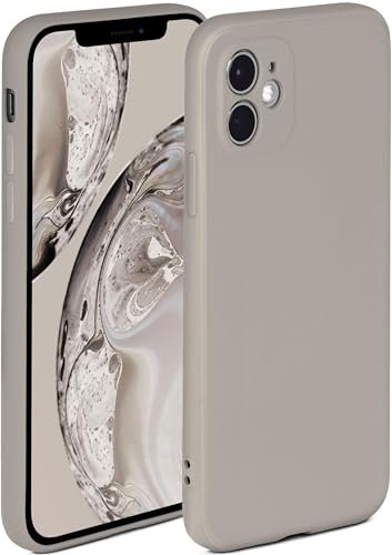 ONEFLOW Soft Case für iPhone 12 mini Hülle aus Silikon mit Kameraschutz, Silikonhülle mit erhöhtem Schutz fürs Display, Backcover Schutzhülle, weiche Handyhülle, Taupe