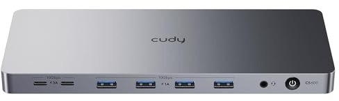 Cudy Docking station USB C universale DisplayLink Dual 4K 13 in 1, USB-C da 10 Gbps, 2 porte HDMI, 2 porte display, 4K 60Hz, porta RJ45 da 1000 Mbps, PD da 100 Watt, PSU da 150 Watt, CS700