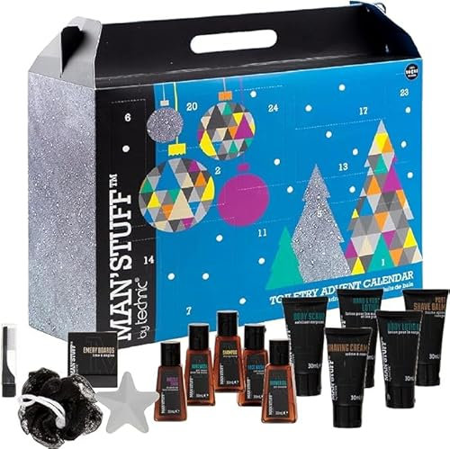 Man'Stuff Herren Adventskalender 2023-24 Tage Pflege & Toilettenartikel Herren Geschenke Weihnachten Countdown Kalender 2023 Adventskalender für Weihnachtsgeschenke, Strumpffüller für Jungen