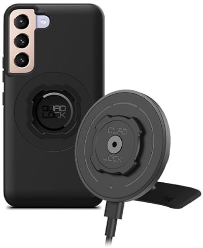 Quad Lock Adhesive Dashboard/Console Car Phone Holder Kit with MAG Wireless Charging Head V2 and MAG Phone Case for Galaxy S22
