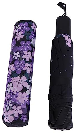 GALPADA Folding Travel Parasol Uv Protection Sun Umbrella for Outdoor Vinyl Lightweight