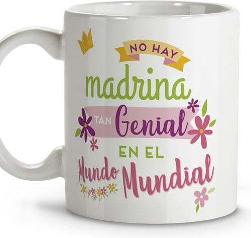 Regalos originales bautizos. Tazas personalizadas. Tazas de cafe. Regalo madrina. Regalos para madrinas. Taza cerámica 330 ml.
