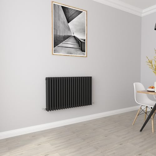 Biubiubath Black 600x1010mm Cast Iron Horizontal Triple Column Traditional Central Heating Radiators