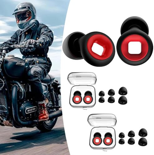 JXAXD 2 Paar Motorrad Ohrstöpsel Windgeräusche, Artevive Ohrstöpsel, Gehörschutz Motorrad, Moto Earplugs und 4 Größen in XS/S/M/L, A