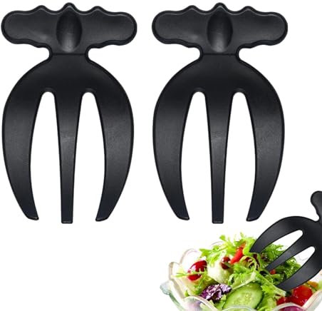 Anloximt 2 Stück Salat-Hände - Salatbesteck Hände - Salathände Besteck Salatzange Küchenhelfer -zum Servieren Und Mischen Von Salat, Nudeln, Obst Und Mehr Auf Ihrer Küchentheke, 9.5x15.5cm