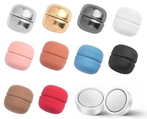Hijab Lot de 10 paires de broches magnétiques pour hijab - Sans couture - Pour chemise, écharpe, hijab, Fer