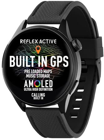 Reflex Active Reloj inteligente Amoled Series 45 para hombres y mujeres con GPS integrado, mapas precargados, hacer y recibir llamadas, frecuencia cardíaca, modos deportivos, monitor de sueño y correa