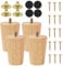 Luabue 3 inch Sofa Legs Set of 4 Wooden Furniture Legs 8cm Solid Wood Ottoman Leg Cabinet Feet Couch Leg Sofa Feet Replacement with Anti-Slip Rubber Protection Pad & Screws for Couch TV Stand